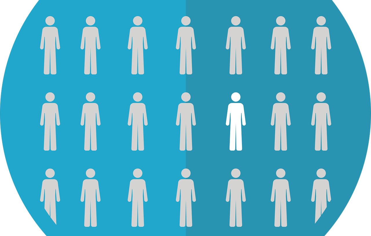 Círculo Azul con siluetas personas