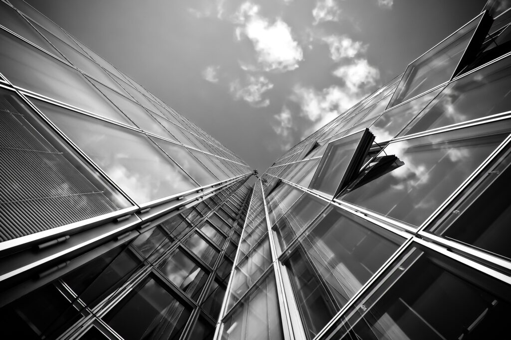 vista en contrapicado de un edificio