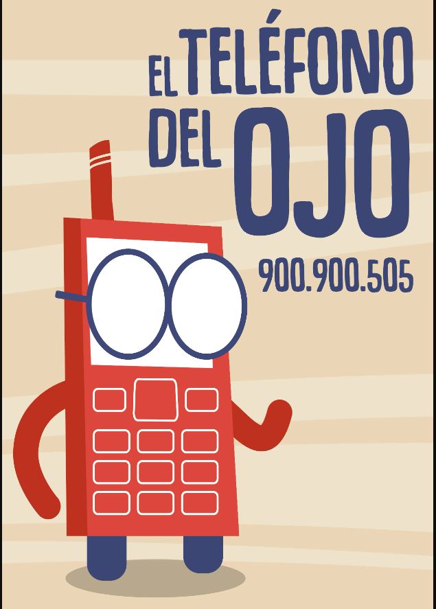 cartel de teléfono del ojo