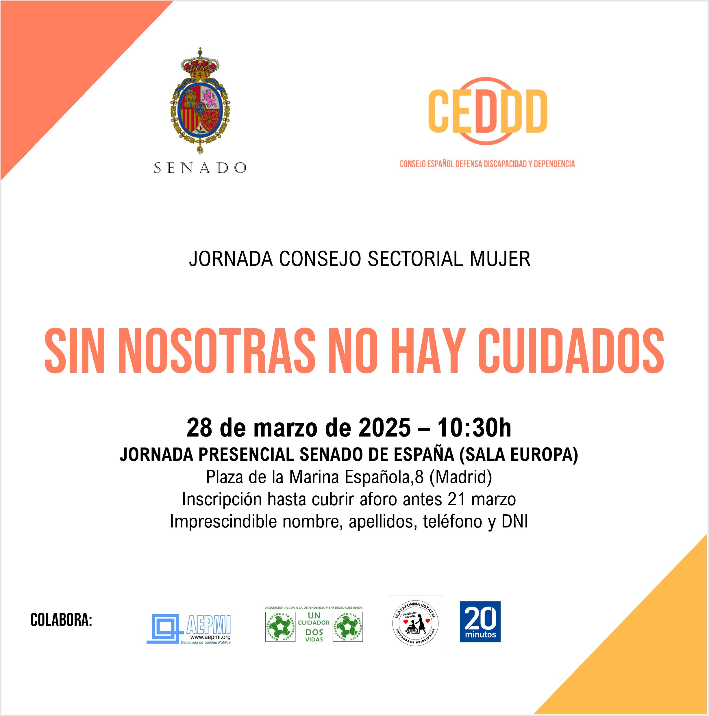 Cartel de la jornada CEDDD sin nosotras no hay cuidados