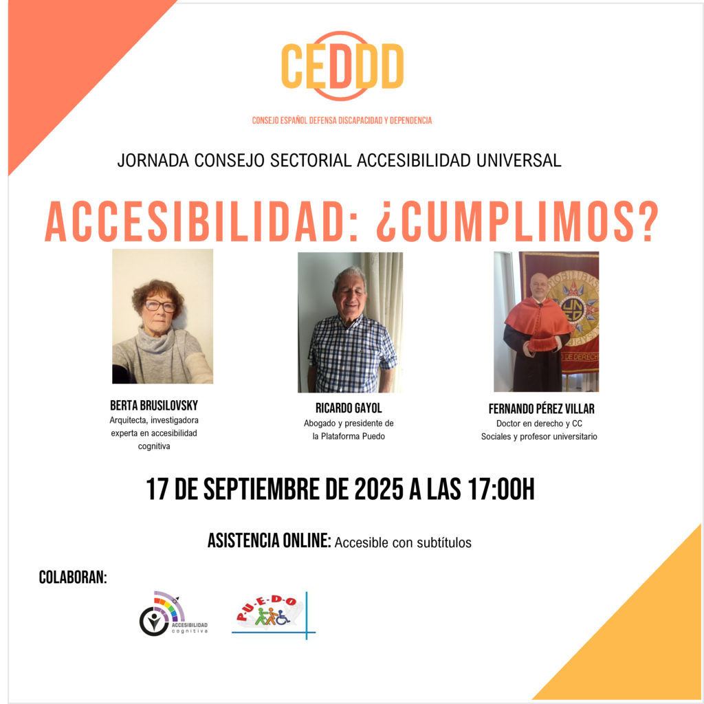 cartel de la jornada ceddd sobre accesibilidad que tendrá lugar el 17 de septiembre