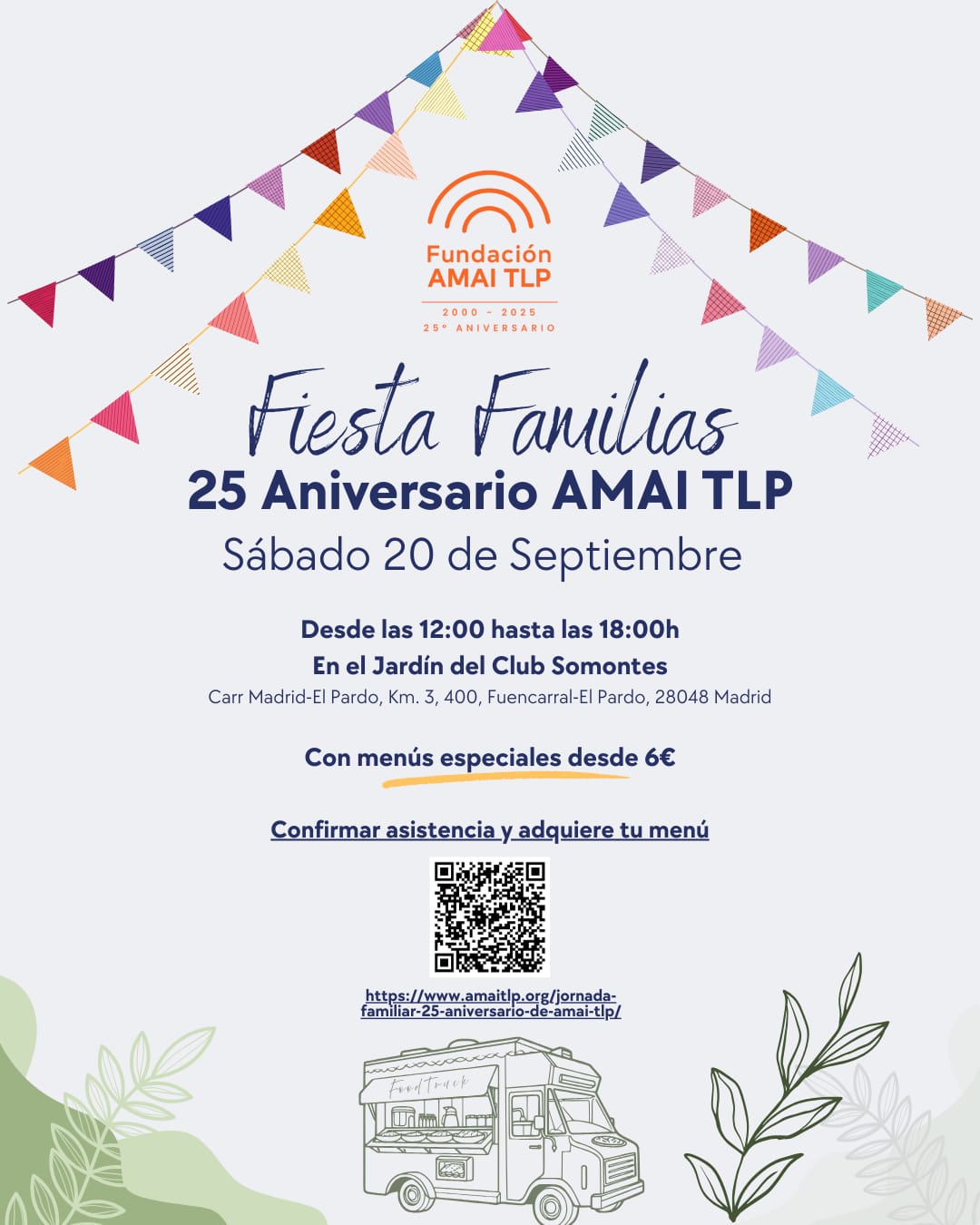 Cartel de la fiesta de familias por los 25 años de AMAI TLP