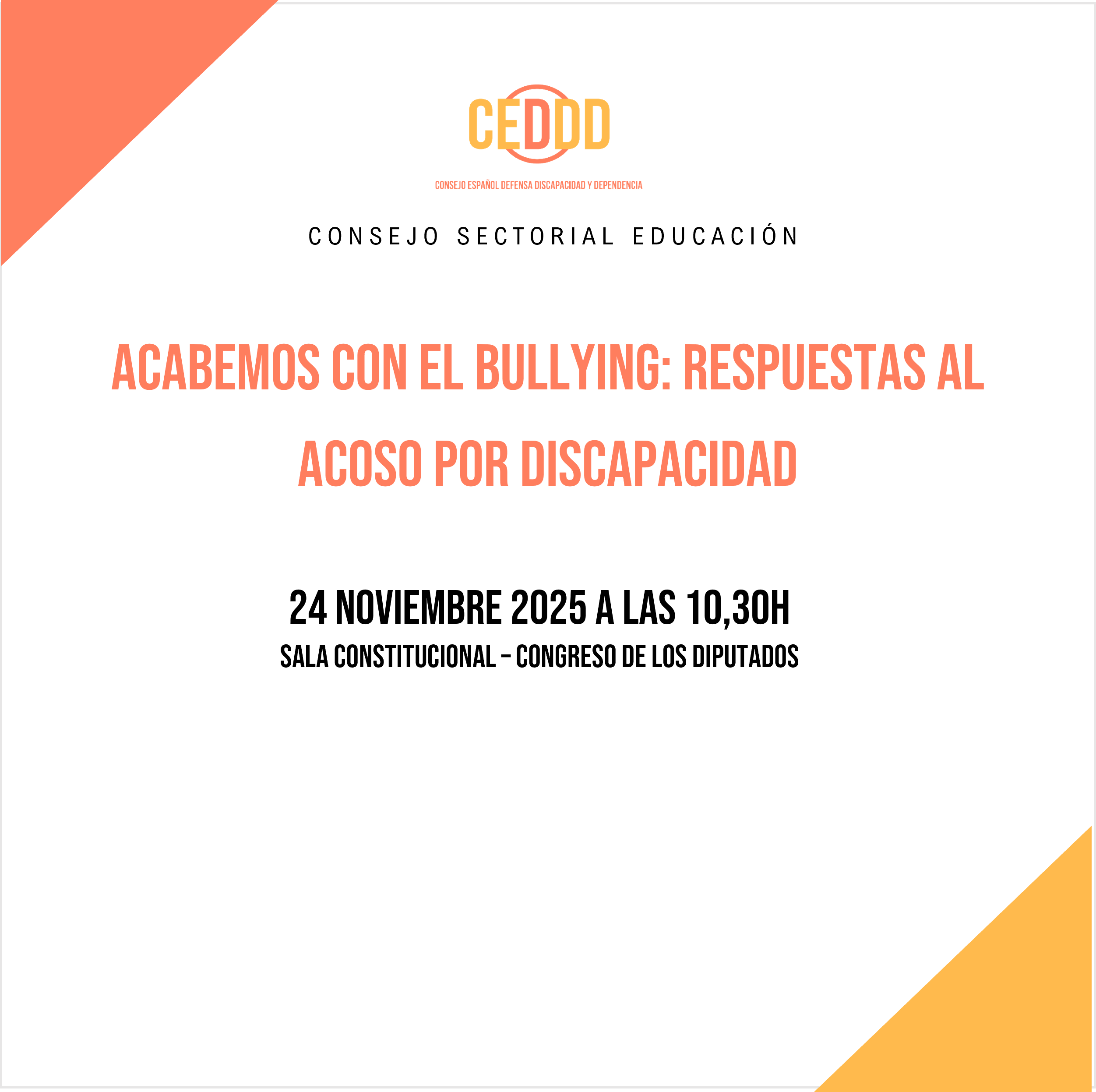 Cartel de la jornada CEDDD sobre bullying