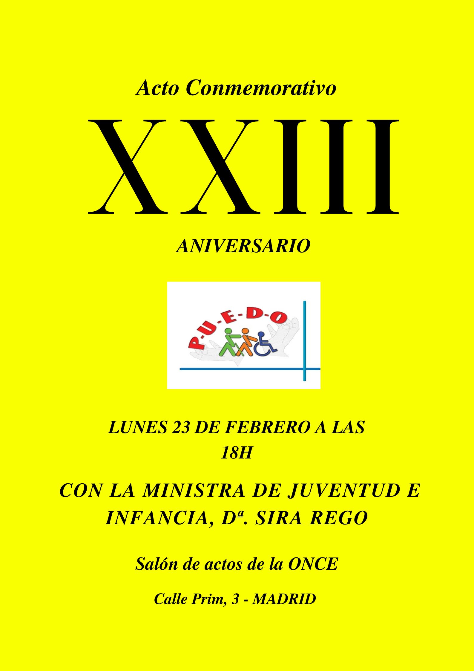 cartel del XXIII aniversario de PUEDO