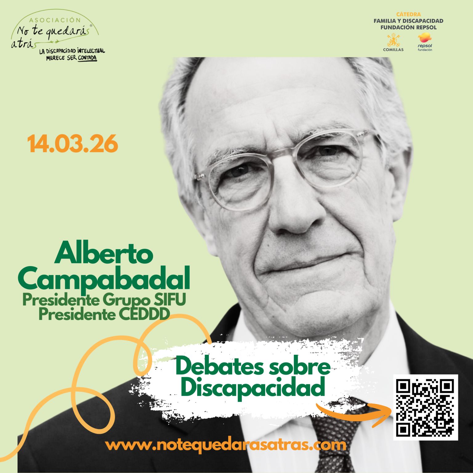 cartel con la imagen de alber campabadal