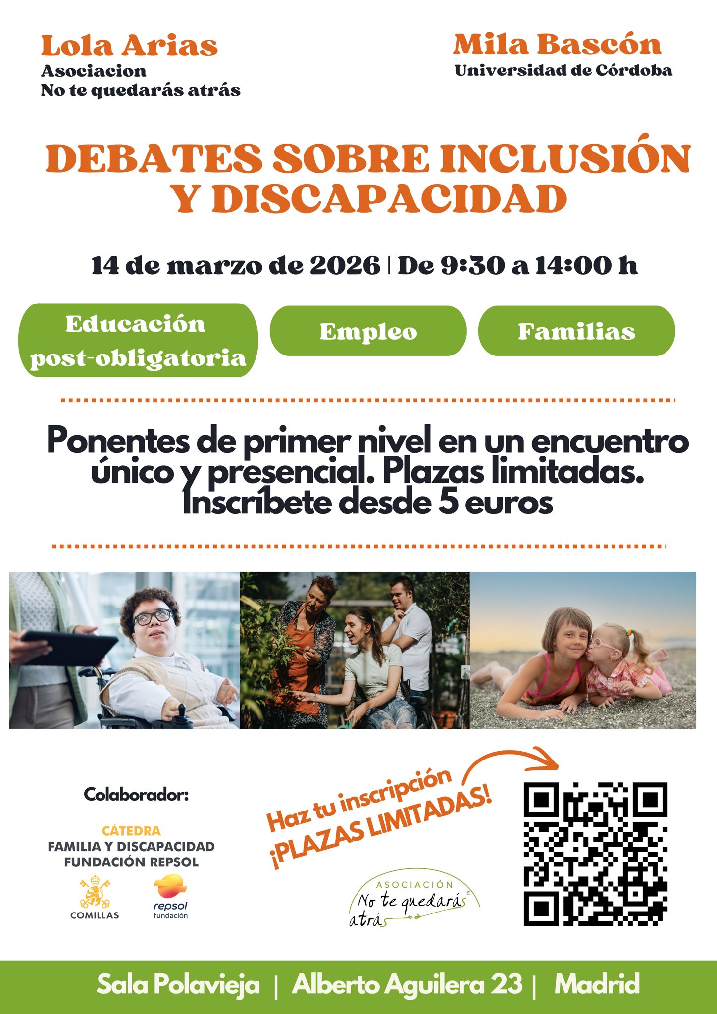 cartel de las jornadas sobre inclusión de las personas con discapacidad intelectual