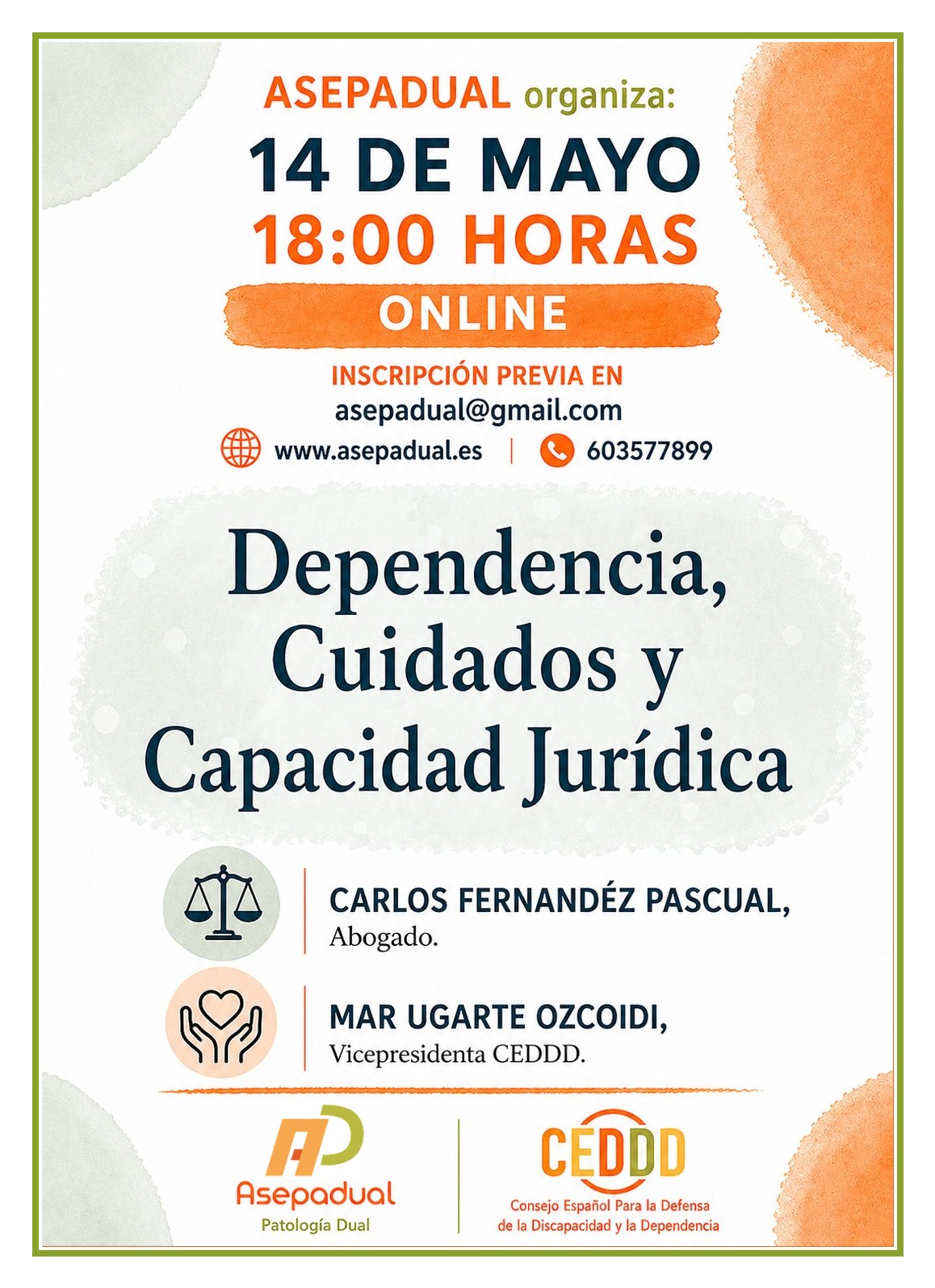 Cartel Dependencia y cuidados