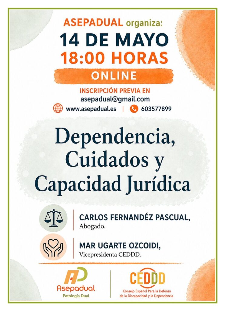 cartel de la jornada sobre dependencia, cuidados y capacidad jurídica